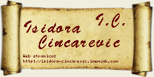 Isidora Cincarević vizit kartica